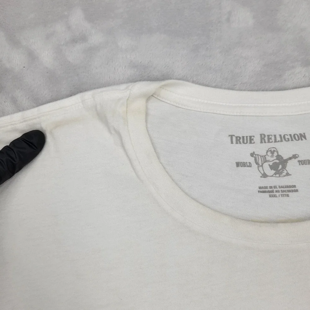 True Religion Shirt Mens XXXL‎ Basic Biker Buddha Guitar Two Sided Adult 3XL*